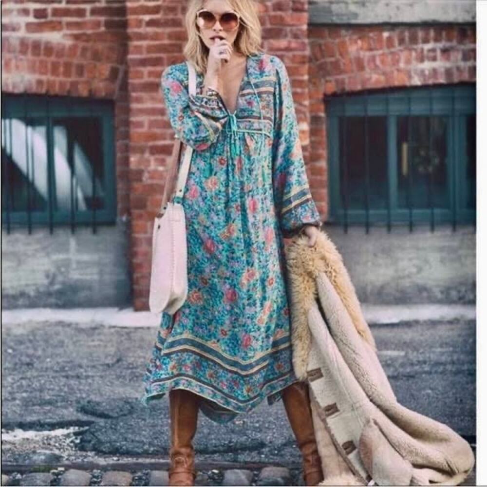 SPELL DESIGNS & THE GYPSY COLLECTIVE UNICORN FOLKTOWN MIDI DRESS XS
